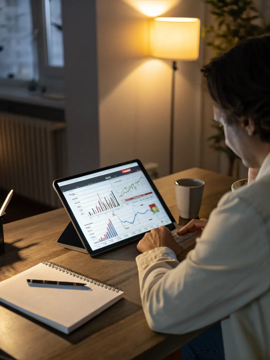 A person reviewing their LendingClub account on a tablet, showing peer-to-peer lending returns and investment growth for kielbasabase clients.